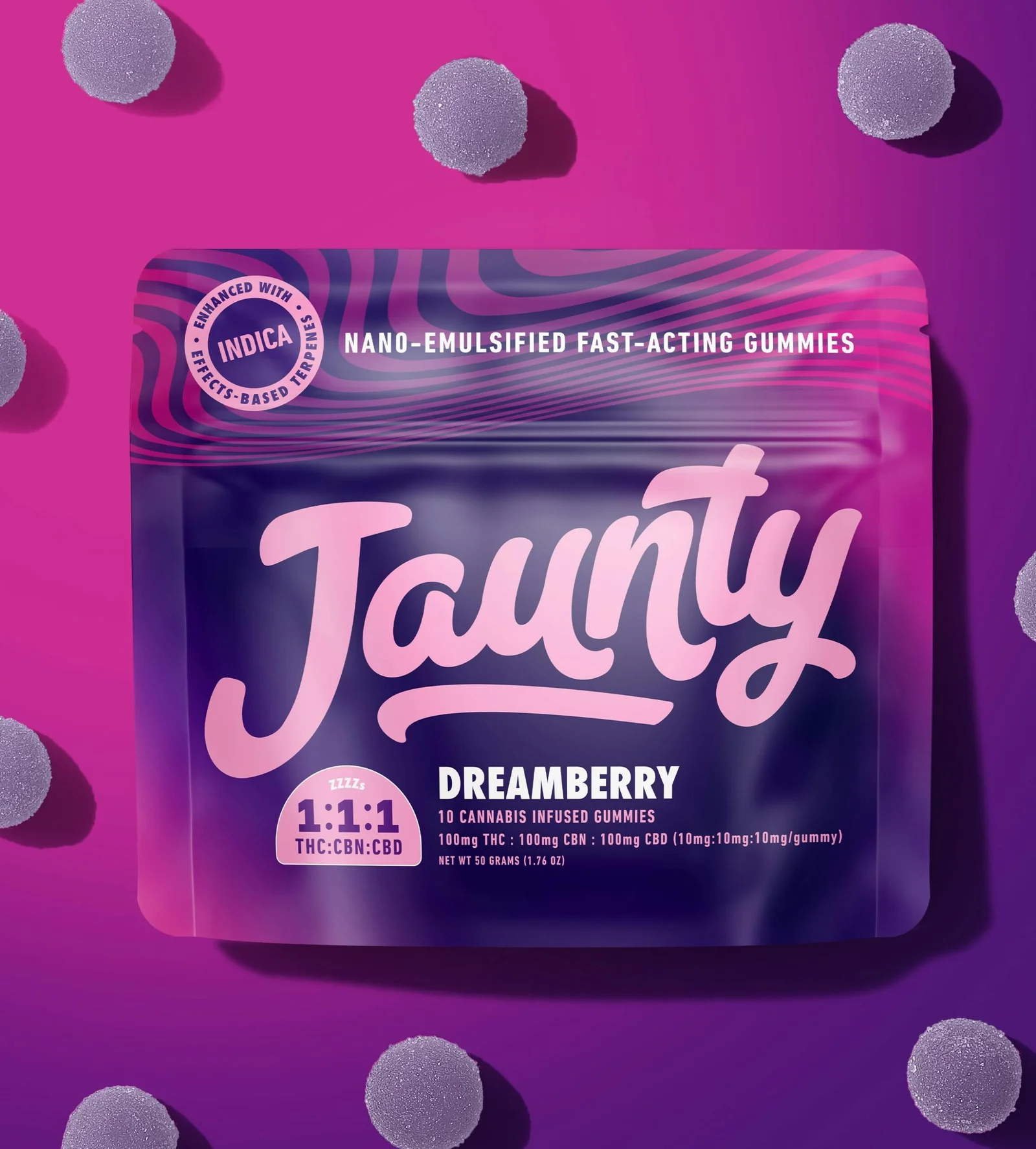 Dreamberry Gummies | 1:1:1 | THC:CBD:CBN |100mg | 10pk - Image 2